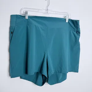 NWOT Athleta Brooklyn Short‎ Teal Green Size 18 Workout Gym Yoga Activewear thumbnail 2