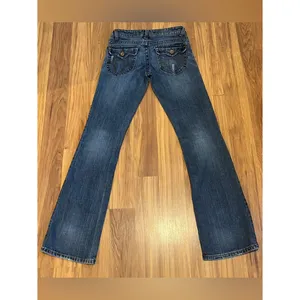 Seven7 Flare Lowrise Jeans Size 26 Iconic "7" branding back pocket thumbnail 2
