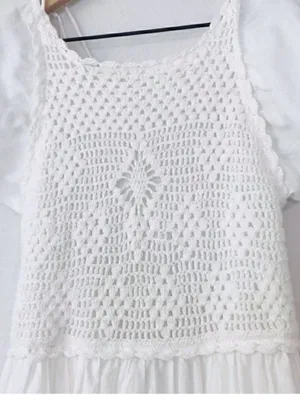 ZARA NWT Linen crochet Maxi Dress Size Small thumbnail 12