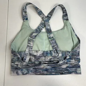 Lululemon 6‎ Sports Bra Pure Practice Blurry Belle Sea Mist Luxtreme Med Support thumbnail 1