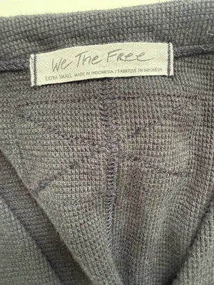 Free People Black We The Free All Nighter Thermal Cropped Top Size XS thumbnail 5