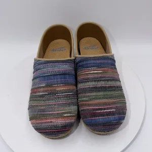 Dansko Jute Pro Weave Vegan Clog Rainbow Multi Stripe Slip On Shoe Size 37/7 thumbnail 3