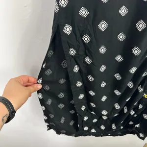 Fusion Button Down Dress Womens Small Black White Boho Geometric Sleeveless Midi thumbnail 5