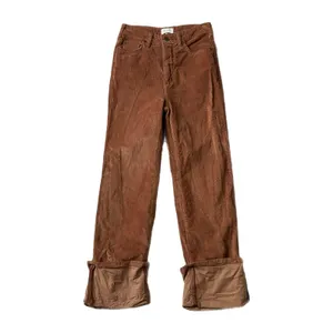Anthropologie Pilcro Corduroy Pants Brown High Rise Straight Wide Leg Cuffed 25 thumbnail 2