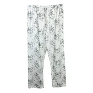 Body Touch Medium Pajama Set‎ White Gray Floral Long Sleeve Lounge Feminine 367 thumbnail 2
