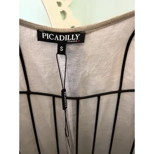 Picadilly Canada‎ Size Small Dress Midi Tan White Layered sleeveless Lagenlook thumbnail 4