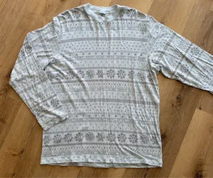 SKIMS limited edition glacier fair isle boyfriend long sleeve and boxer set thumbnail 6