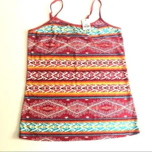 Wet Seal Womens Basic Print Spaghetti  Strap Tank Sz L thumbnail 1