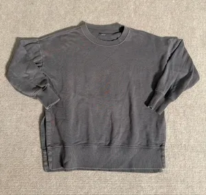 Aerie Women’s Charcoal Gray Cozy Split Hem Oversized Crewneck Sweatshirt - XS thumbnail 1