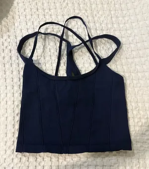 Free People Movement Stay With Me Blue Tank Size M/L thumbnail 1