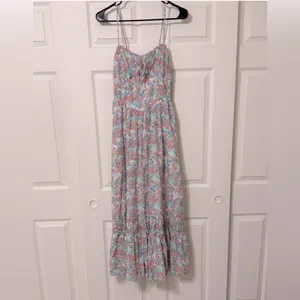 American Eagle Corset Tiered Midi Dress thumbnail 2
