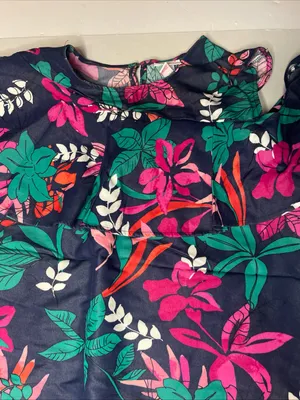 Isabel Maternity by Ingrid & Isabel Womens Floral Shirt Blouse Open Shoulder L thumbnail 3