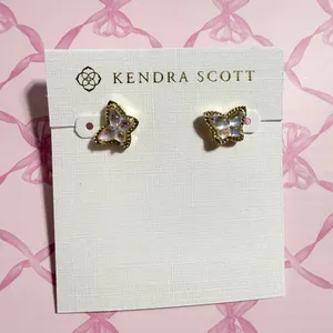 Kendra Scott Lillia Butterfly Gold Stud and Necklace Earrings In Dichroic Glass thumbnail 3