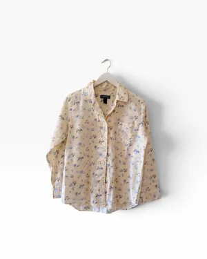 Lauren Ralph Lauren Floral Blue Yellow Embroidered logo pajama Set Sz M thumbnail 2