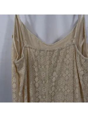 Flying Tomato Cream Crochet Lace Maxi Dress Size Medium thumbnail 6