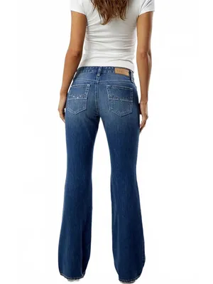 Pacsun Jade Low Rise Bootcut Jeans Pocket Studs Dark Blue NWT Sonoma Size 34 thumbnail 6
