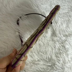 COACH Purple Brown Signature Canvas Wristlet thumbnail 6