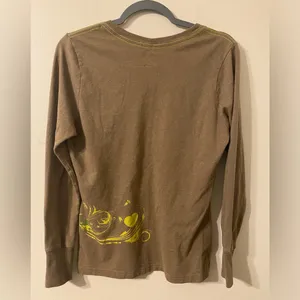 Carhartt For Women Tan‎ Long Sleeve V-Neck T-Shirt Classic Car Size Small thumbnail 3