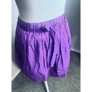 Odille Fuchsia Purple Cotton Mini Skirt Elastic Waist Tie M thumbnail 2