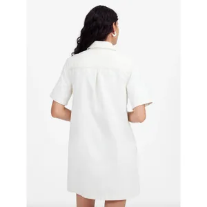 Madewell Denim Boxy Shirtdress Vintage Canvas White Relaxed Mini Small NWT thumbnail 3