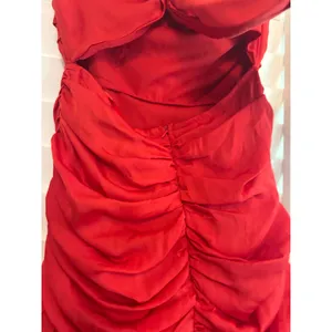 Selfie Leslie Red Annabella‎ Strapless Frill Hem Mini Dress Size Medium thumbnail 6