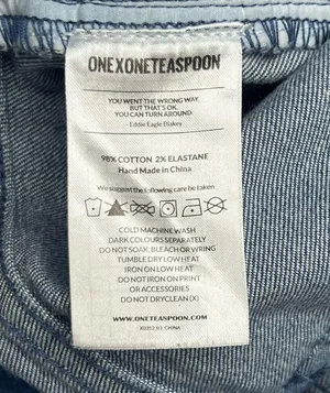 NWOT One X One Teaspoon Blue Harlets Cuffed High Rise Denim Jean Shorts 24 thumbnail 4