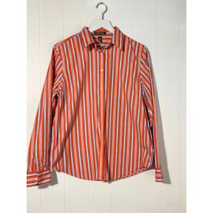 Lauren Ralph Lauren Womens Cotton Button-Up Shirt · Classic Fit · Orange thumbnail 2