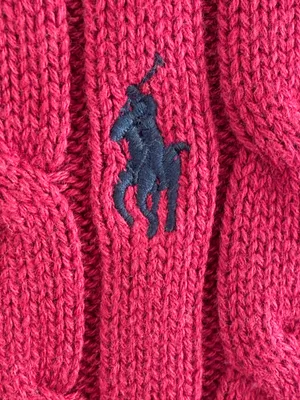 Ralph Lauren Women's Pinkish Red Crewneck Cable Knit Sweater Size S thumbnail 4