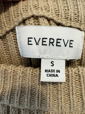 Evereve Oat Tan & Neon Yellow Emma Crew Ribbed Striped Sweater small thumbnail 2