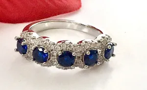Blue Sapphire Ring, Size 8 thumbnail 1
