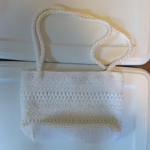 Lina White Crocheted Handbag thumbnail 5