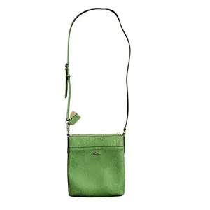 Coach Crossbody‎ Bag Green Pebble Leather Front Pocket Adjustable Strap thumbnail 12