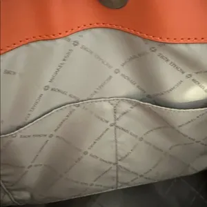 Michael Michael Kors Brown Tote with Orange Trim and Logo Print thumbnail 16