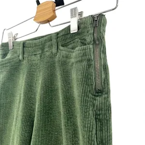 ModCloth The Boulder Wide Leg‎ Corduroy Pants In Olive Green Size 00 thumbnail 5