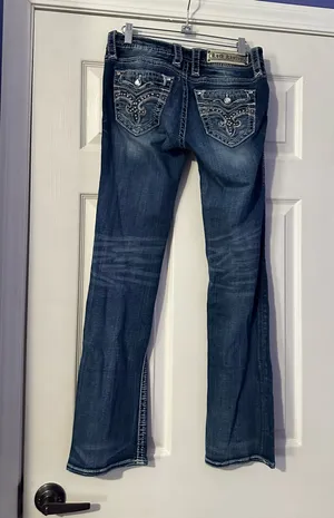 Rock Revival Bliss Dark Indigo Bootcut Jeans are a size 27. thumbnail 2