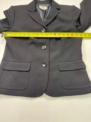 Talbots 100% Wool Black Tailored Blazer with Notch Lapel thumbnail 4