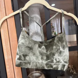 Lululemon Flow Y sports Nulu Bra Diamond Dye Light Sage Medium Olive tie tank thumbnail 2