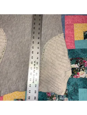 Anthropologie Saturday Sunday Woman’s M Mixed Knit Pullover Sweater Gray/Cream thumbnail 8