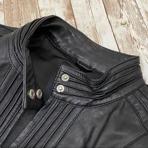 Arden B Black 100% Genuine Leather Moto Jacket S thumbnail 7