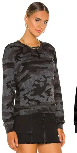 Rails Ramona Sweatshirt Iron Camo Print‎ Gray Black Long Sleeve Size XS thumbnail 1