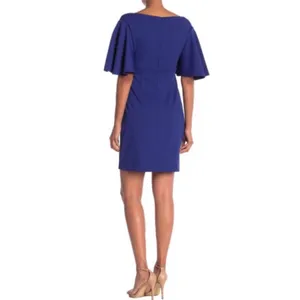 Trina Turk Cielo Diamond Ponte Sheath Wedding Guest Cocktail Party Dress Blue thumbnail 2