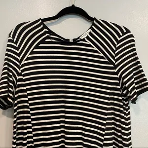 Abercrombie & Fitch Black & White Striped Dress Size M‎ Loose Fit Back Zip thumbnail 5