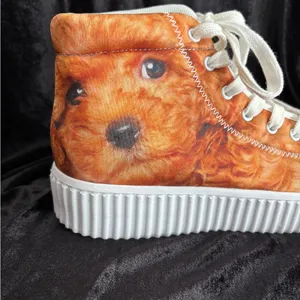 Custom Golden Doodle Dog‎ Hightop Sneakers Unisex Sz 38/Womens 7.5/Mens 5.5 NWOT thumbnail 3