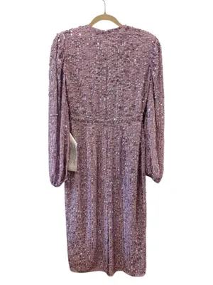 Mac Duggal Lavender Sequined Illusion Puff Sleeve Midi Dress 6 $298 107641 thumbnail 6