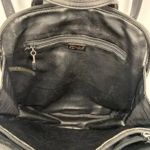 Perlina Black Leather Backpack Purse Women's Shoulder Bag Genuine Leather thumbnail 3