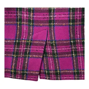 Norton‎ McNaughton Plaid Pencil Skirt Womens 12 Magenta Pink Wool Blend Vintage thumbnail 4