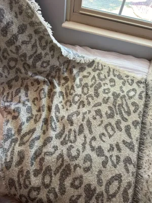 Ivory/Grey Leopard Print Scarf thumbnail 4