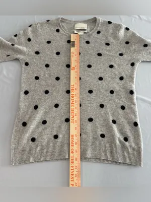 Cynthia Rowley 100%‎ cashmere polka dot sweater M thumbnail 5