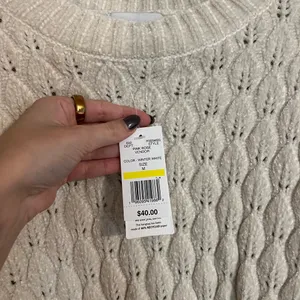 Pink Rose Ivory Textured Knit Sweater thumbnail 3