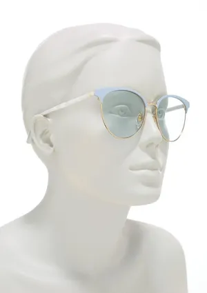 Gucci GG0244S-004 Clubmaster gold and light blue sunglasses thumbnail 1